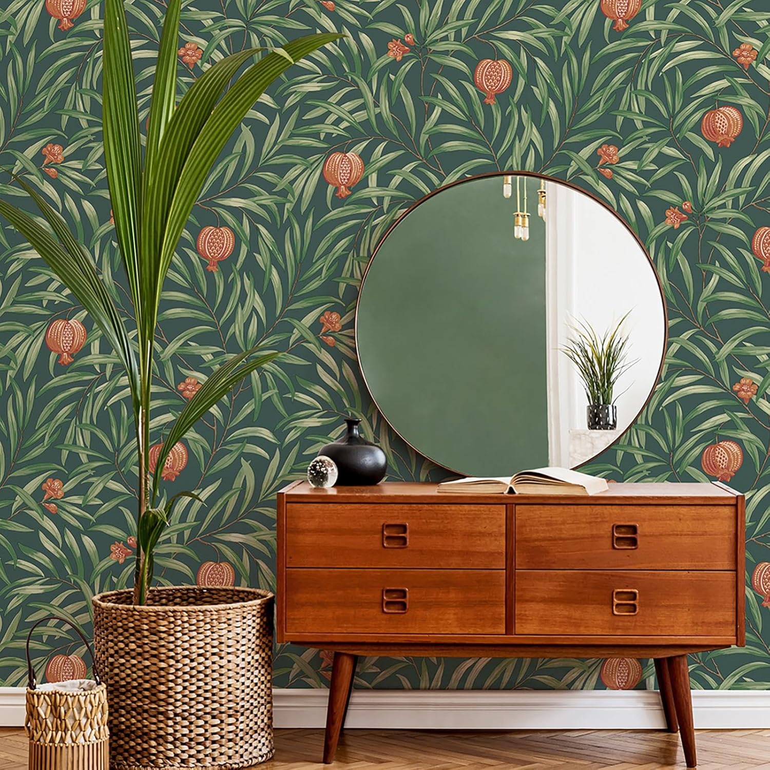 Pomegranate Wallpaper Green/Orange 9613