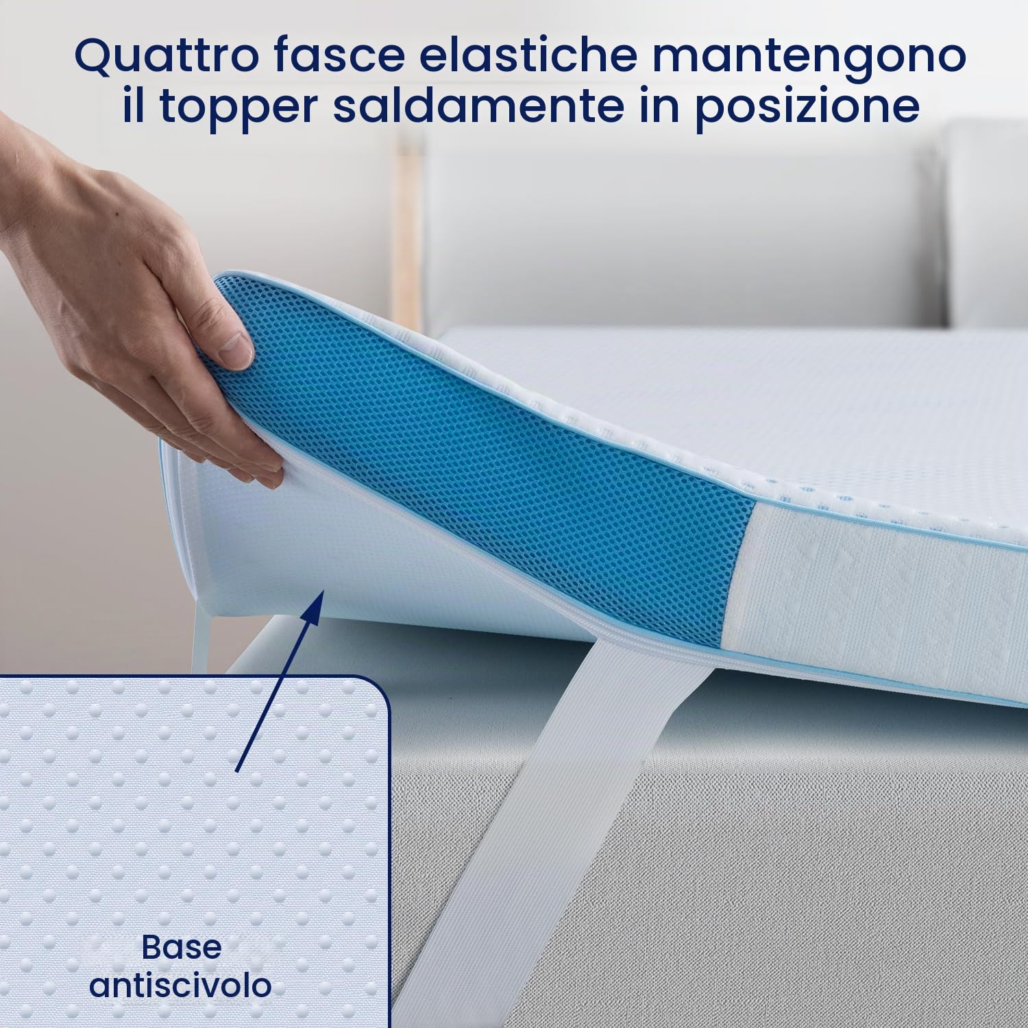 BedStory Topper in gel 120 x 200 cm, altezza 10 cm, coprimaterasso in schiuma gel, H3 & H4, in schiuma fredda, topper opaco per letto, letto a molle, divano letto, roulotte, certificato Öko-TEX