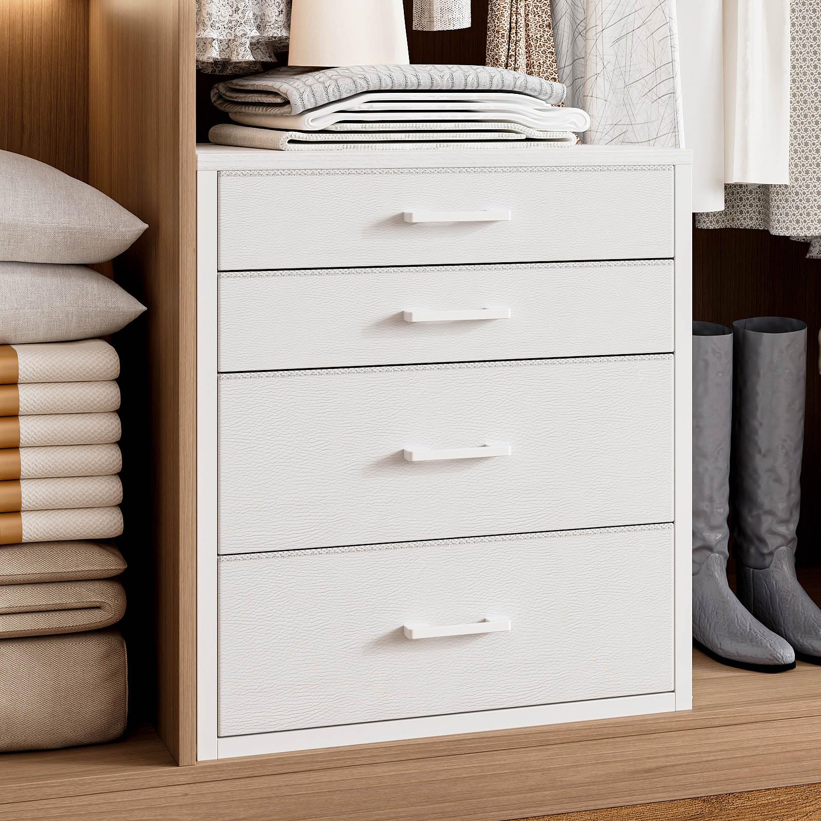 Espelism Closet Drawers with 4 Fabric Drawers, Stackable Closet Organizer