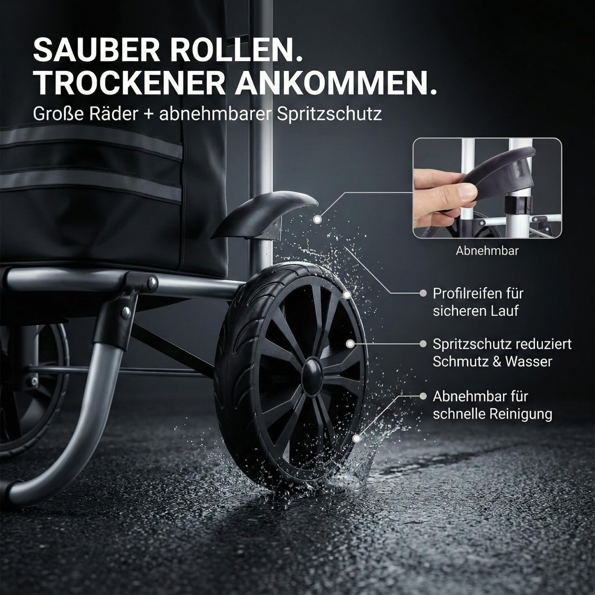 ALBATROS Einkaufstrolley Groß | Thermo-Innenbeutel, faltbar, inkl. Chip | Einkaufsroller mit großer Tasche, Sichtfenster für Einkaufszettel, große Räder, Sackkarre, klappbar & leichtläufig