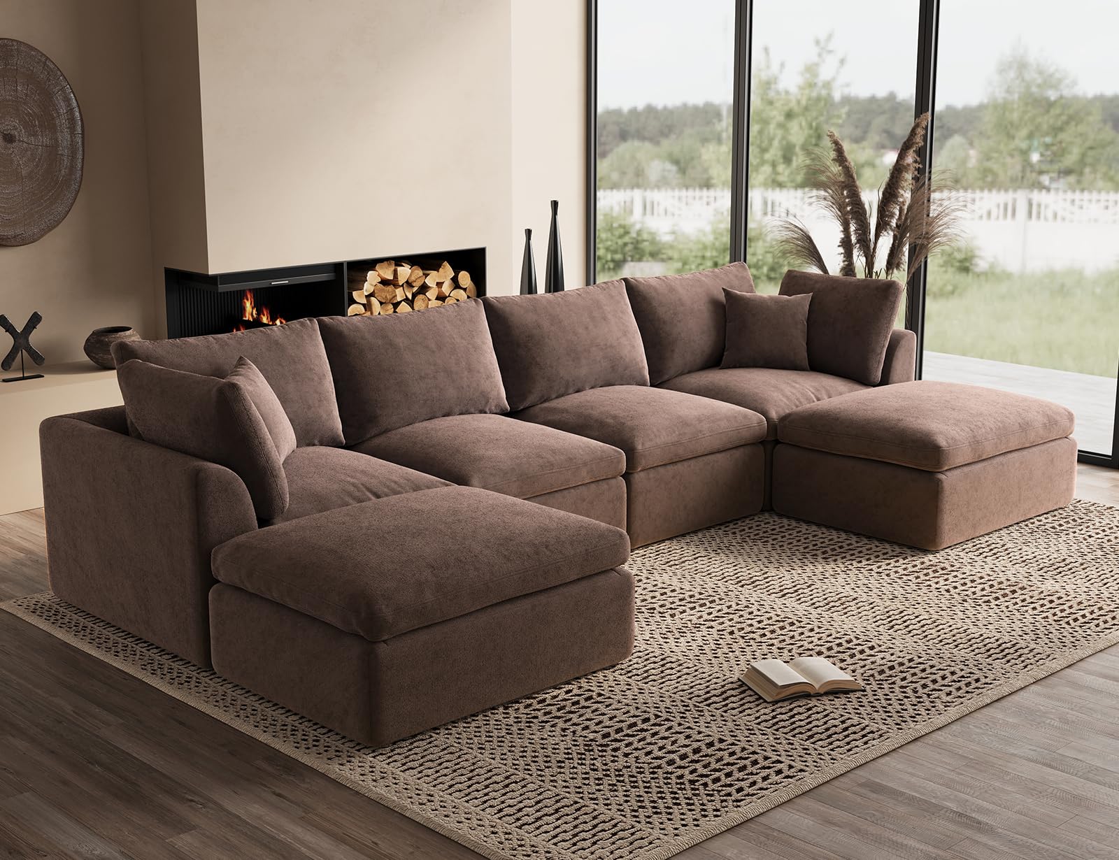 ohllob Oversized Cloud Sectional Boneless U-Shaped Couch