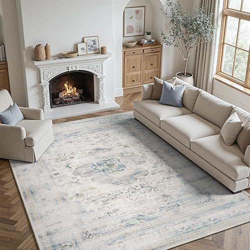 DCX Washable 8x10 Distressed Vintage Rug