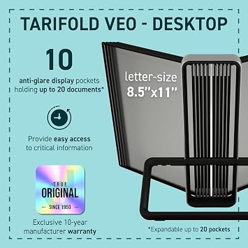 Tarifold VEO Desktop Reference System, 10 Pockets, Black