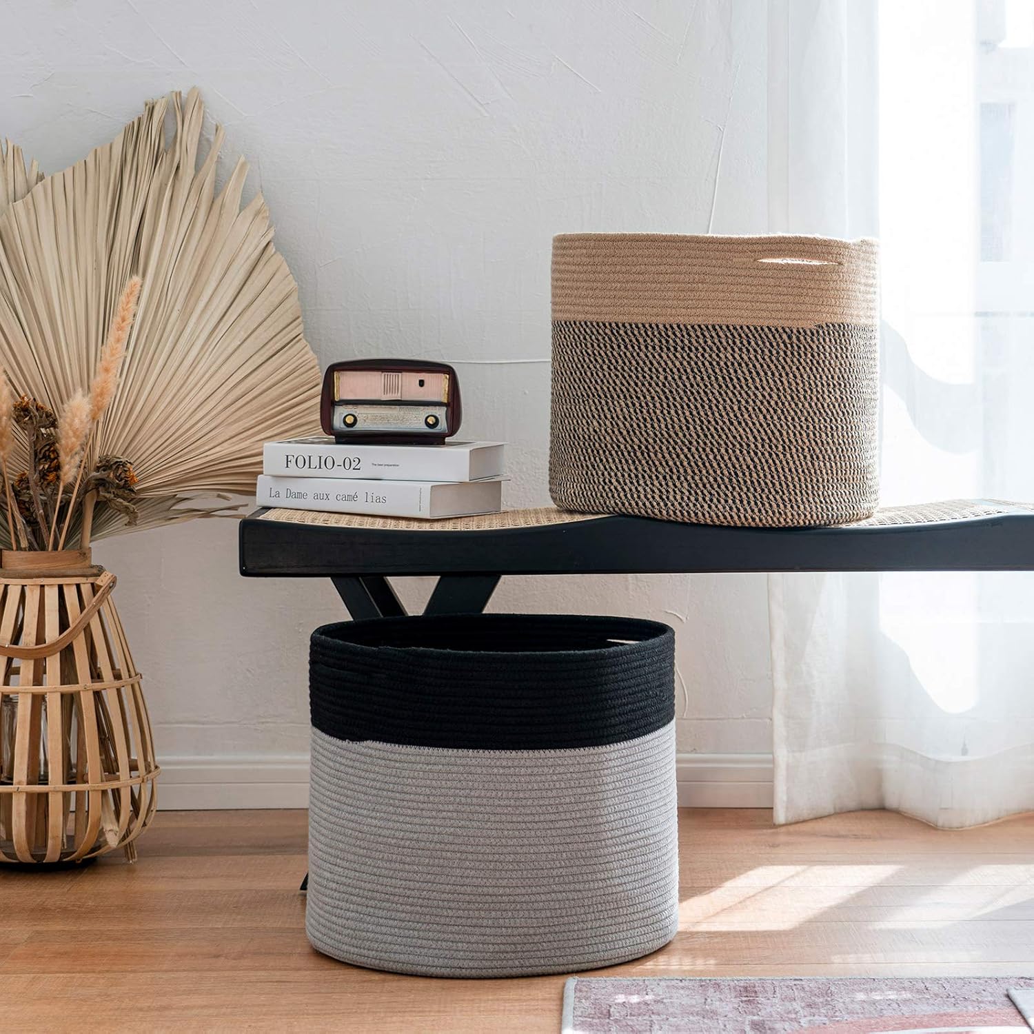 Goodpick Large Cotton Rope Basket (Set of 2) Toy Storage