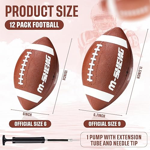 Miniatura 2 de Paquete de 12 balones de goma a granel de tamaño oficial, fútbol inflable de goma con bomba, balones de fútbol de agua a granel para niños y