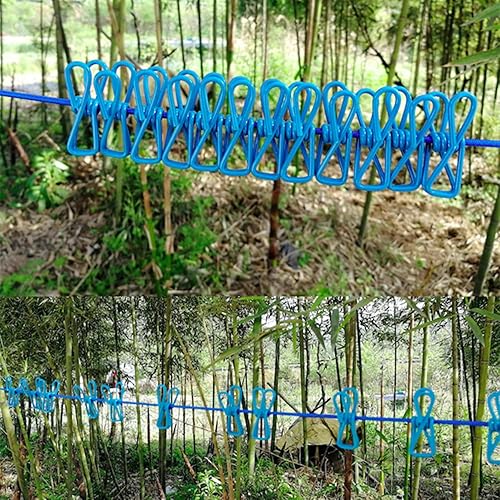 Vista 49 de ALINNA Tendedero portátil retráctil, tendedero de viaje con 12 pinzas para la ropa para secar en interiores, accesorios de campamento al aire libre