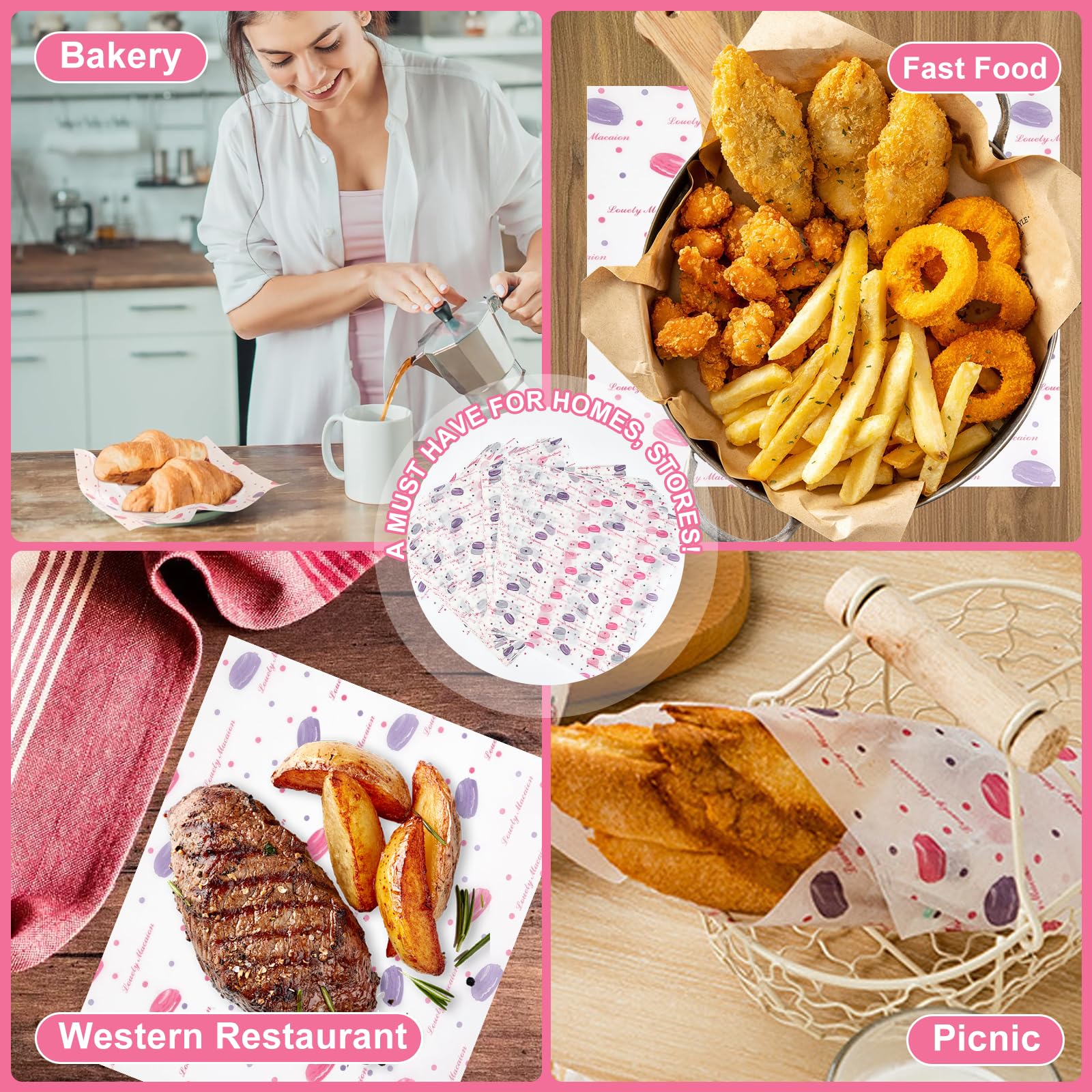 200 Blätter Deli Papier 18x18cm - Zeitungsoptik Für Lebensmittel & Burger