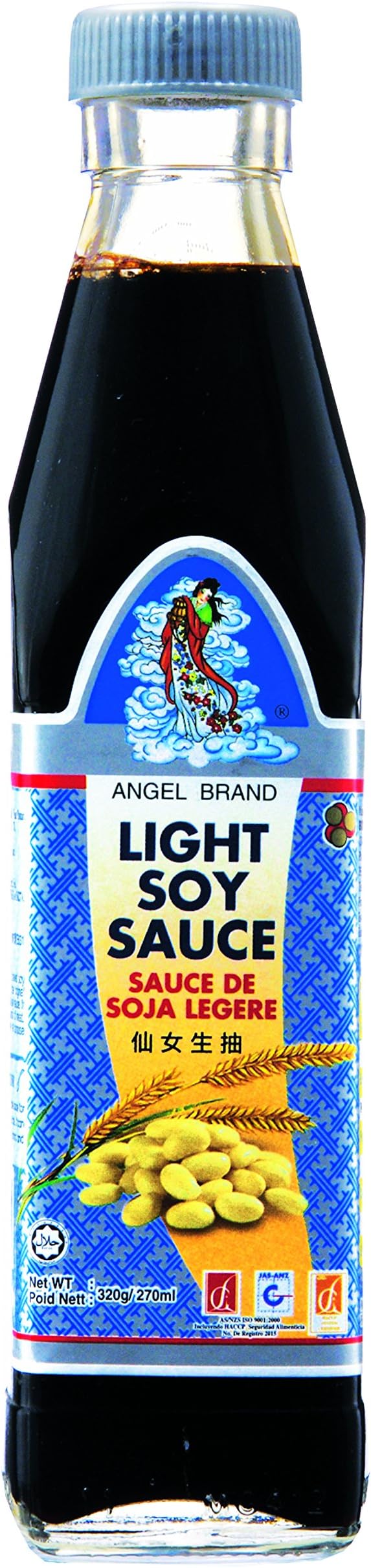 Angel Brand Light Soy Sauce, Premium, 9.2 Ounce