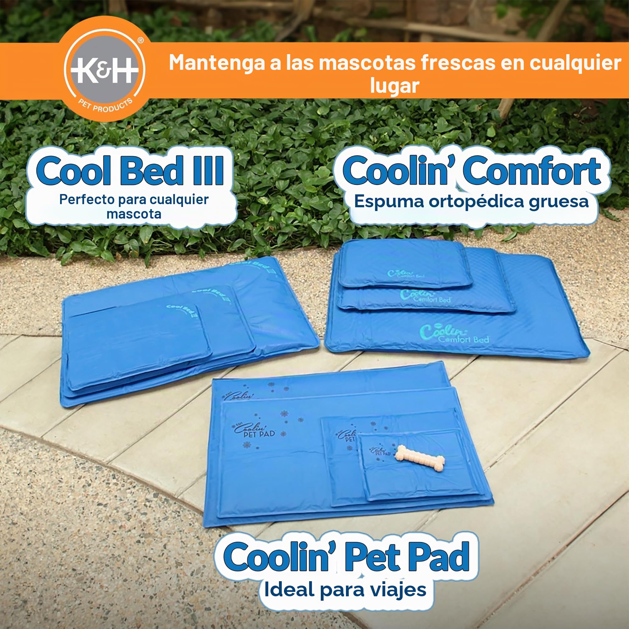 K&H Manufacturing K&H Mascotas | Cama refrigerada para Perros y Gatos | Azul | Grande