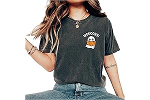 Comfort Colors Halloween Ghost Reading Shirt, Teacher Apparel, Book-Themed Graphic Tees