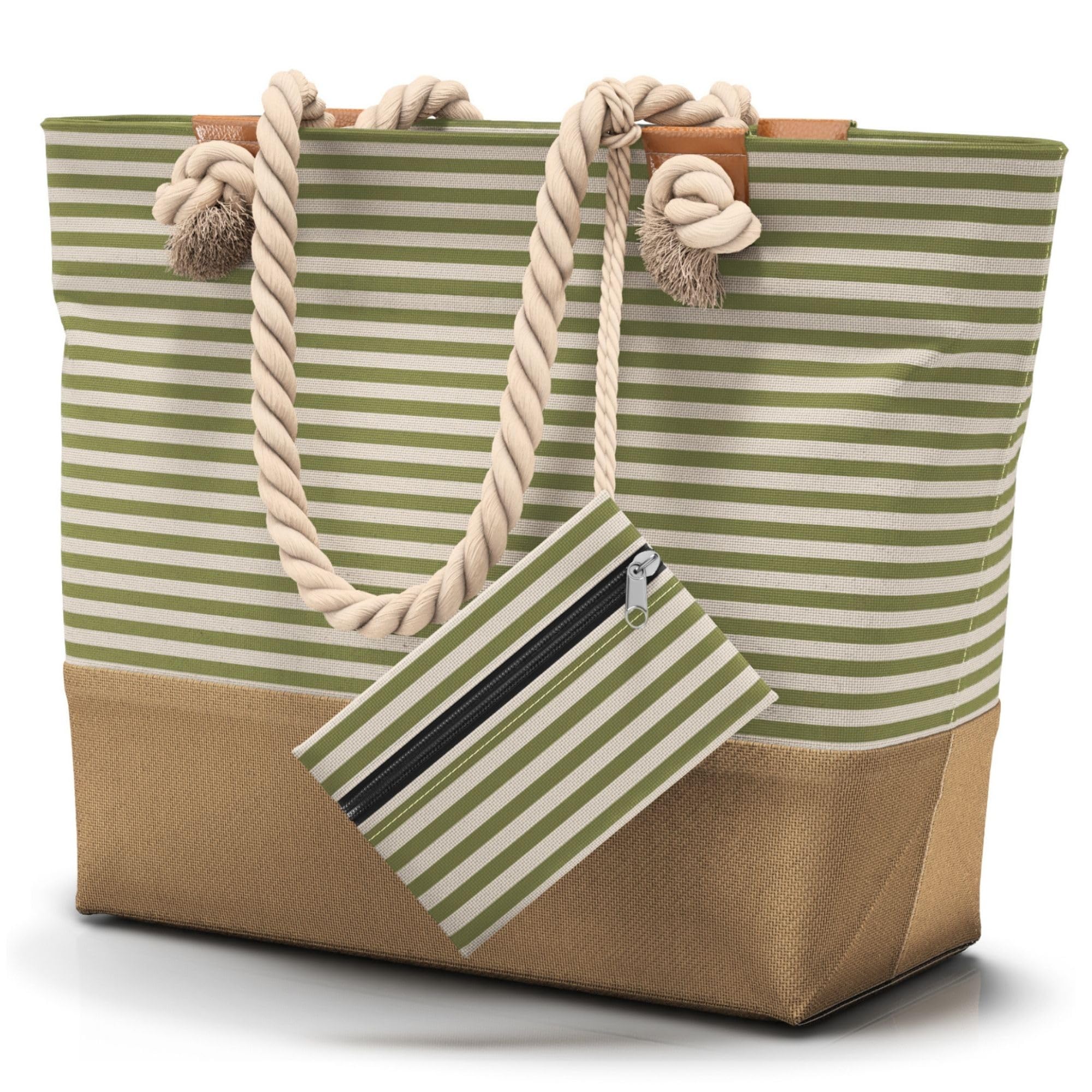 furora HOLIDAY Borsa Mare Grande XL, Donna + Uomo: con cerniera e 2 tasche interne (per costumi da bagno bagnati e oggetti di valore) maniglia comoda, leggera, grande | Borsa Spiaggia