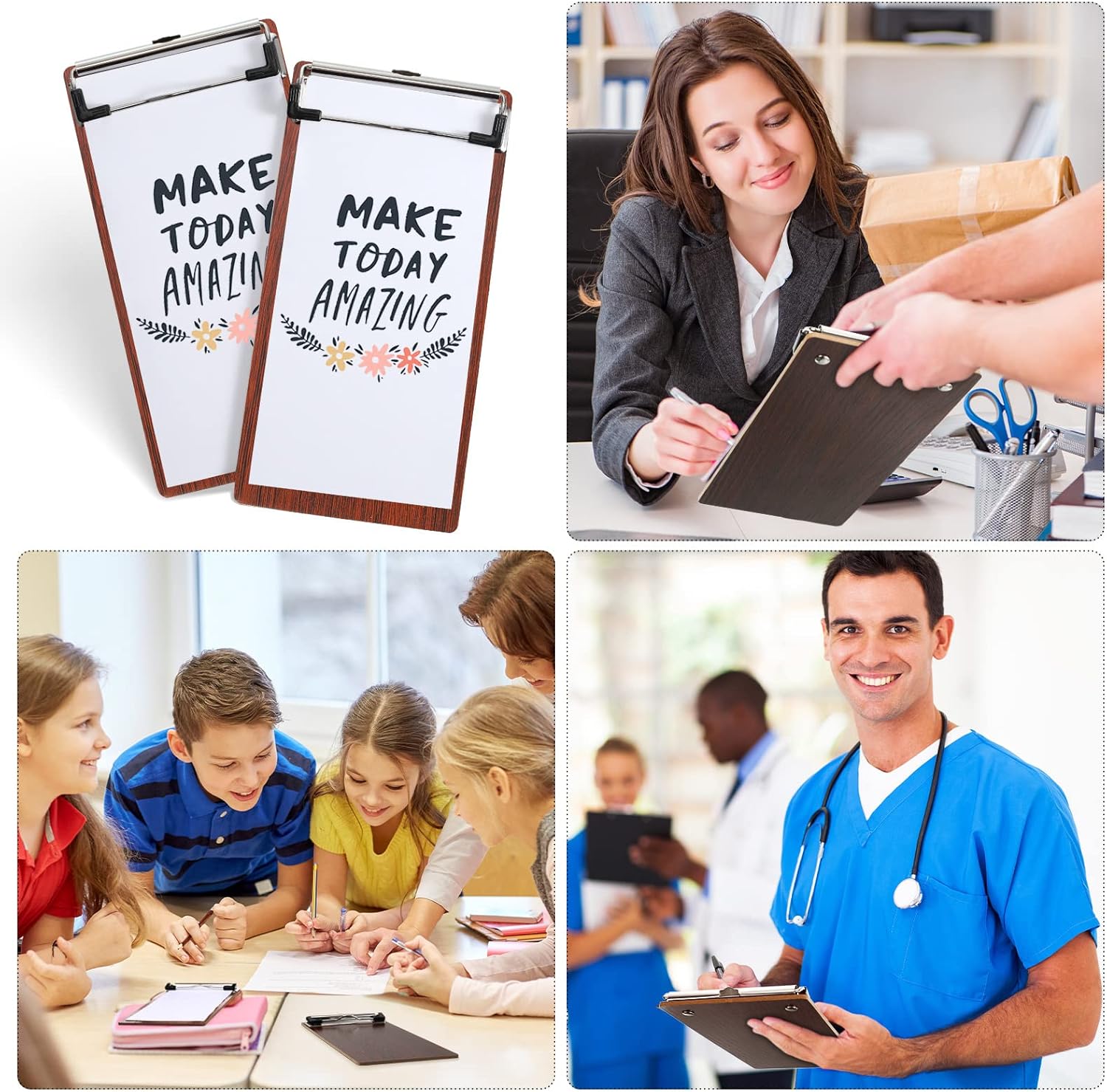 Epakh Mini Clipboard Small Clipboards Wooden Half Page Clipboard Wood Check Presenters Kids Clipboards for Restaurant School Waitress Guest Server Books Menu Holder 8 x 4 Inch(30 Pieces)