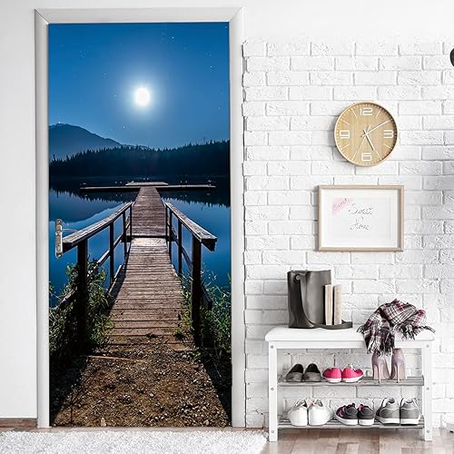 Miniatura 4 de Adhesivos para puerta, murales, adhesivos de vinilo extraíbles para decoración del hogar, 35.4 pulgadas de ancho x 78.7 pulgadas de alto,