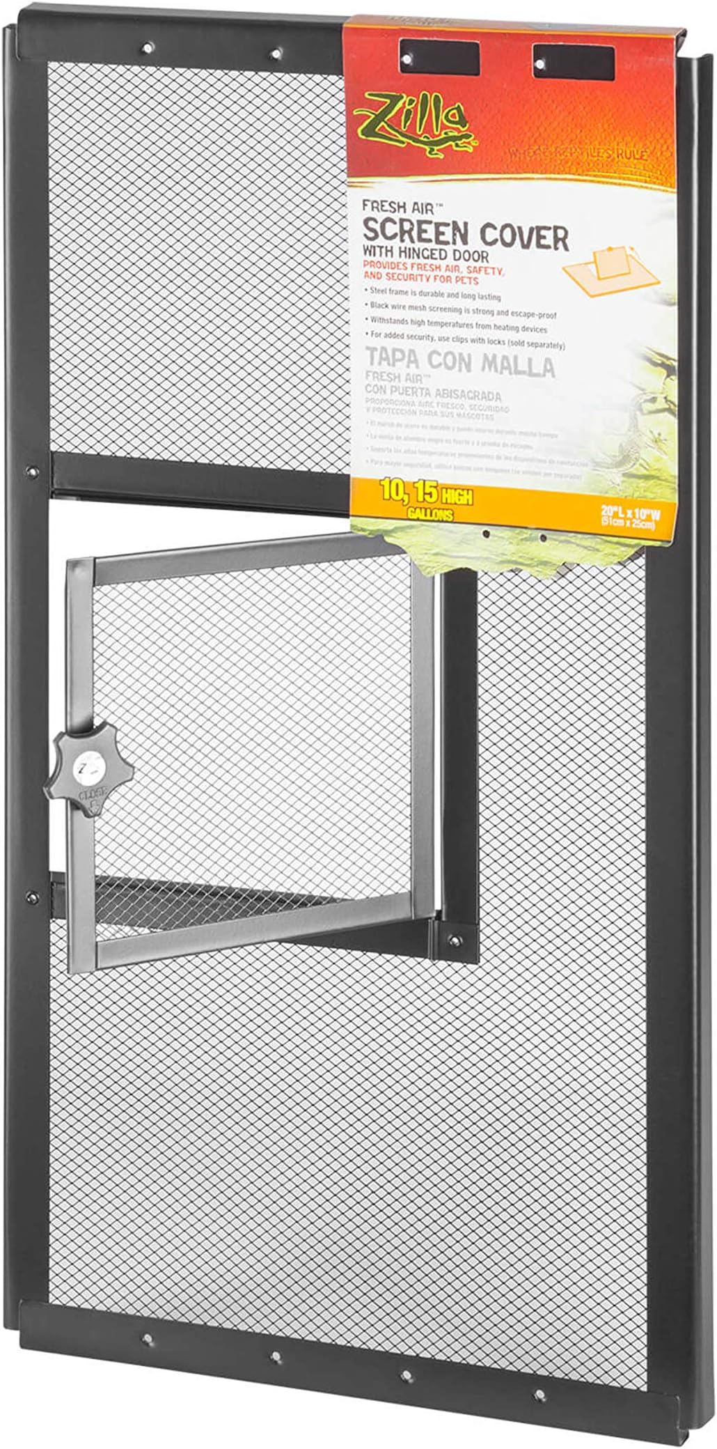 Zilla Fresh Air Terrarium Metal Screen Cover with Door (24
