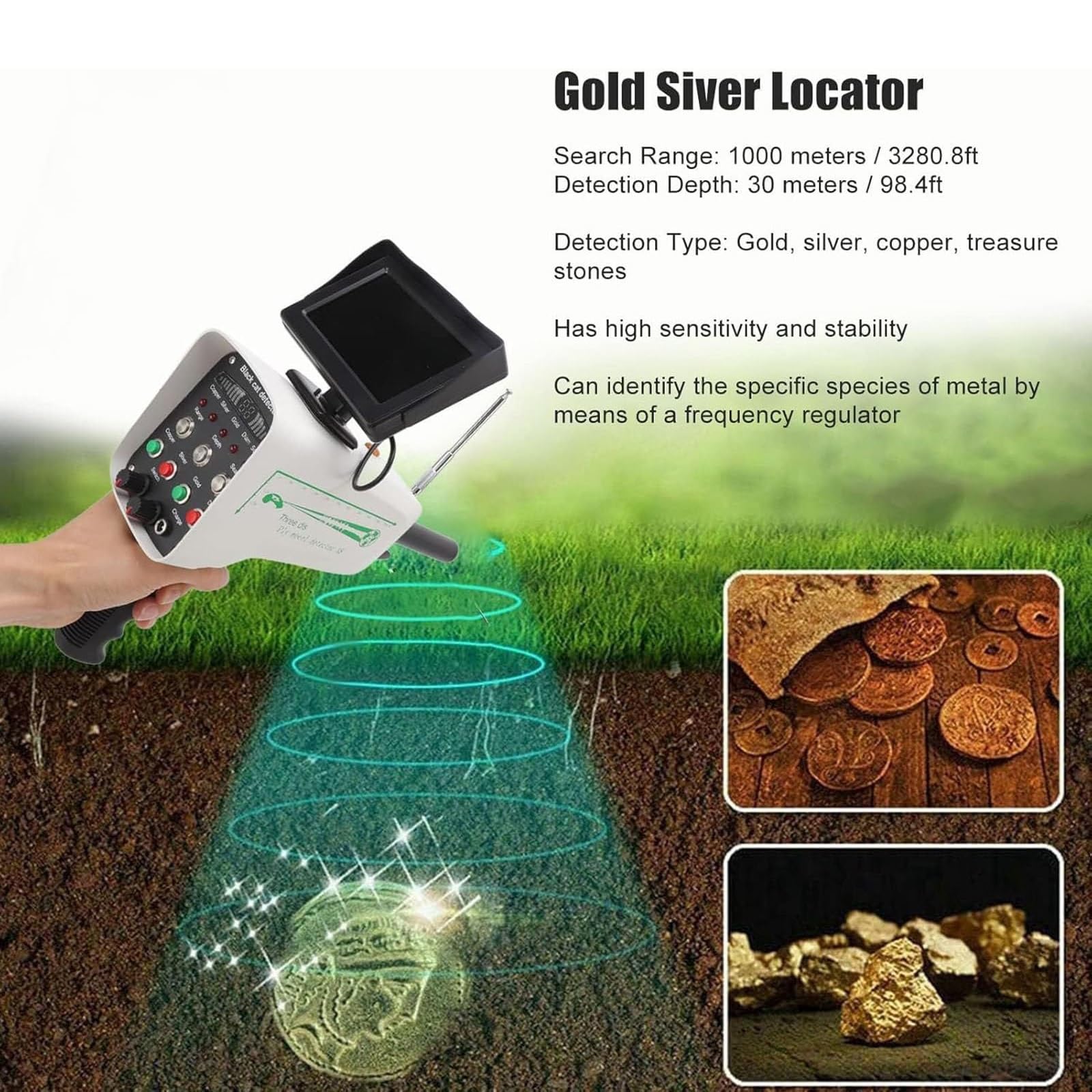 Detector de metales profesional, mayor precisión, 4 modos para detección de metales, pantalla LCD, herramientas multifuncionales de descubrimiento de metales, impermeable y portátil, buscador de