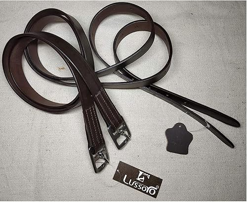 Miniatura 5 de Lussoro Kit de inicio de sillín de caballo inglés de cuero paquete combinado de sillín marrón