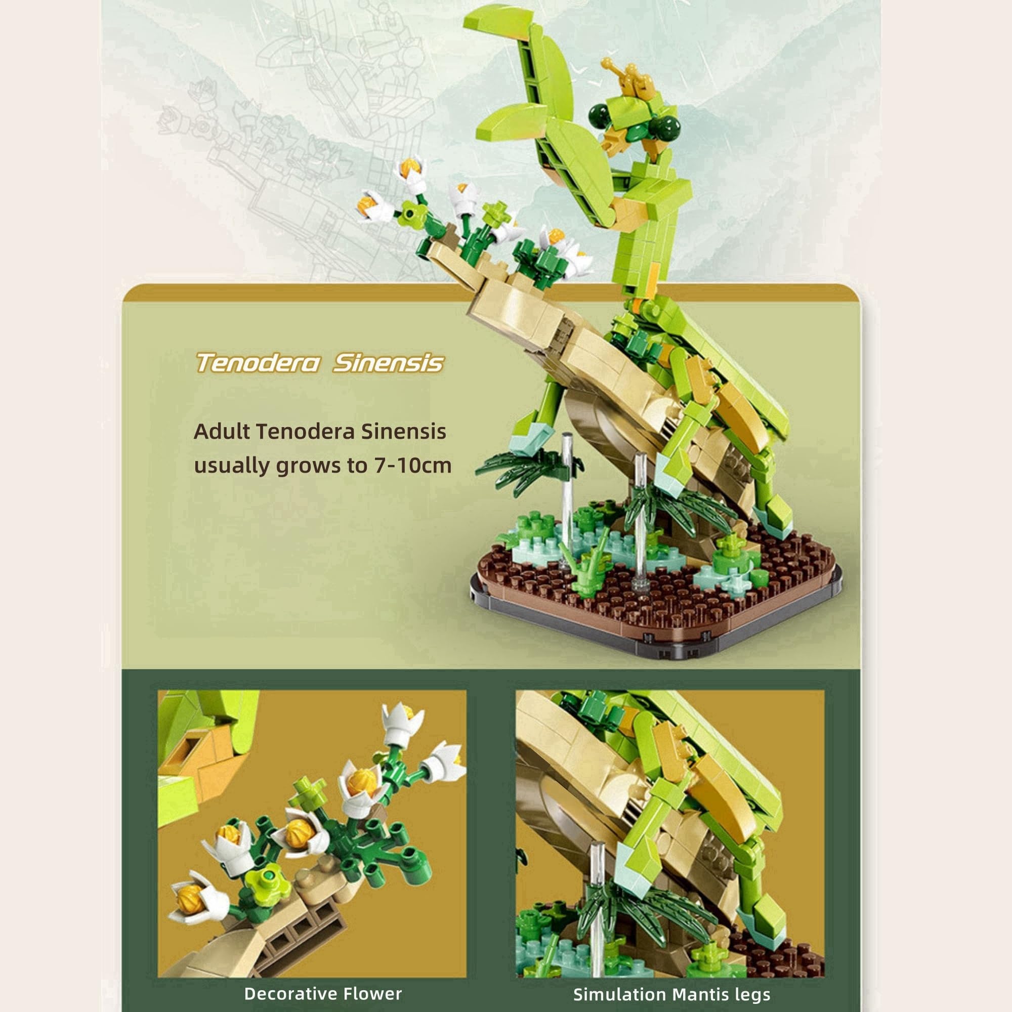 JVAVNE Insect Animal Building Blocks Set, Mantis Cute Building Toy, Mini Animals Building Bricks Kits - Image 2