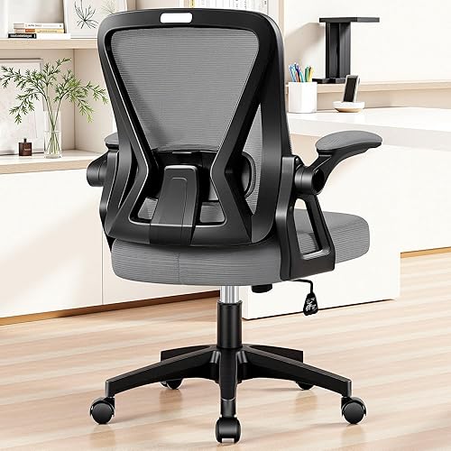 Silla de oficina, sillas ergonómicas de escritorio para computadora en casa, cómoda silla de malla transpirable con soporte lumbar ajustable,