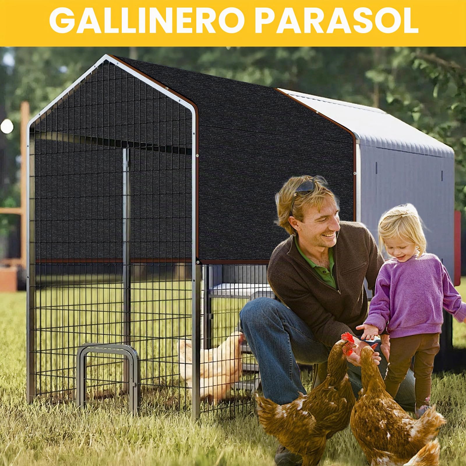 Tela de sombreado con ojales, negra para invernadero con tasa de sombreado del 90% UV resistente para gallinero jardín al aire libre 3x5m