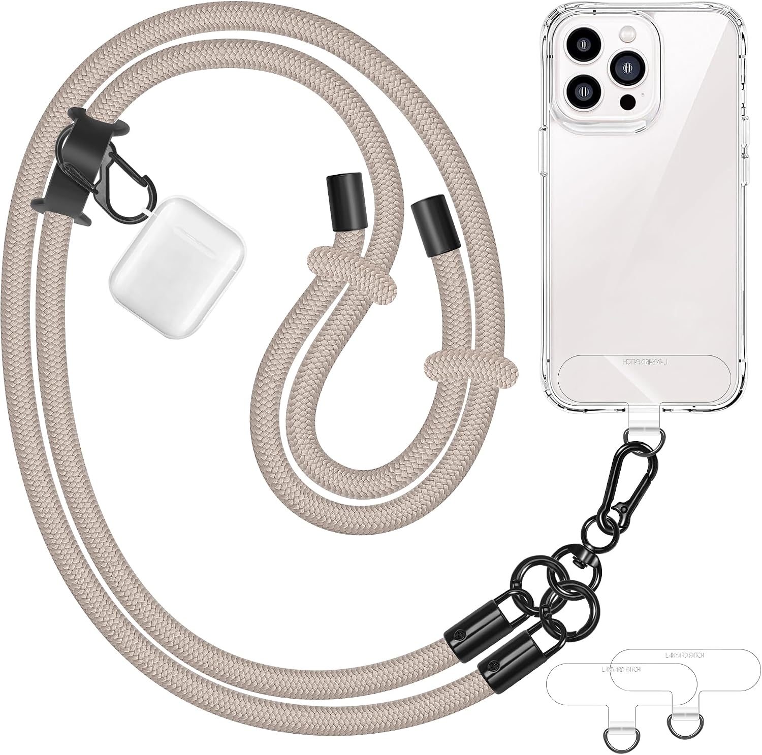 Yoedge Cordon Telephone Portable, Tour de Cou Telephone Universelle avec 2 Patchs, Réglable Collier Lanière Téléphone en Bandoulière en Nylon Adaptée à la Plupart des Smartphones, Violet 2