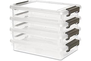 Citylife Transparent and Portable Four-Pack Project Case for Storage and Organization