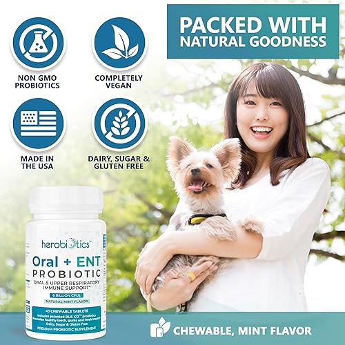 Miniatura 7 de Probióticos orales para la salud inmune respiratoria superior, faringitis estreptocócica, piedras amígdalas, ENT - 6 mil millones de CFU probióticos