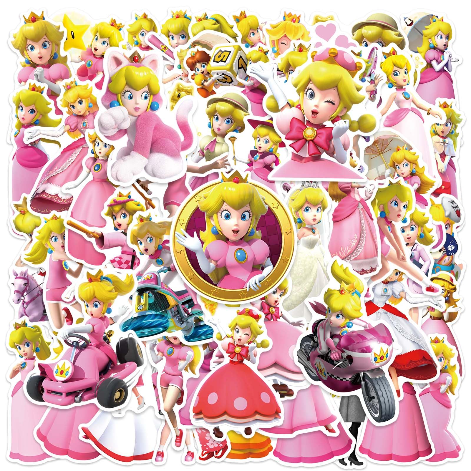 Amazon.com: 50Pcs Cartoon Princess Peach Stickers for Kids, Cute