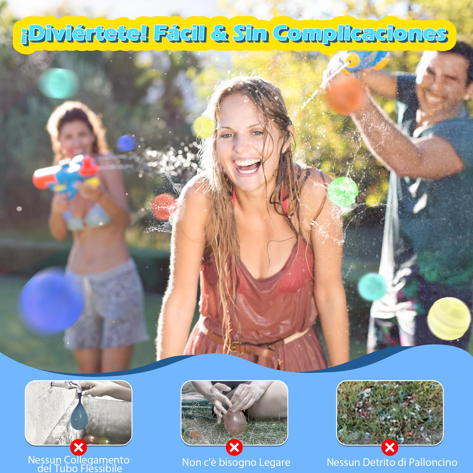 12 Pezzi Palloncini D'acqua Riutilizzabili [Riempimento Rapido Sola Mano] Palline D'acqua Estive All'aperto Giocattoli da Spiaggia per Bambini Dai 3 + / Adulti, Non Magnetici & Più Sicuri