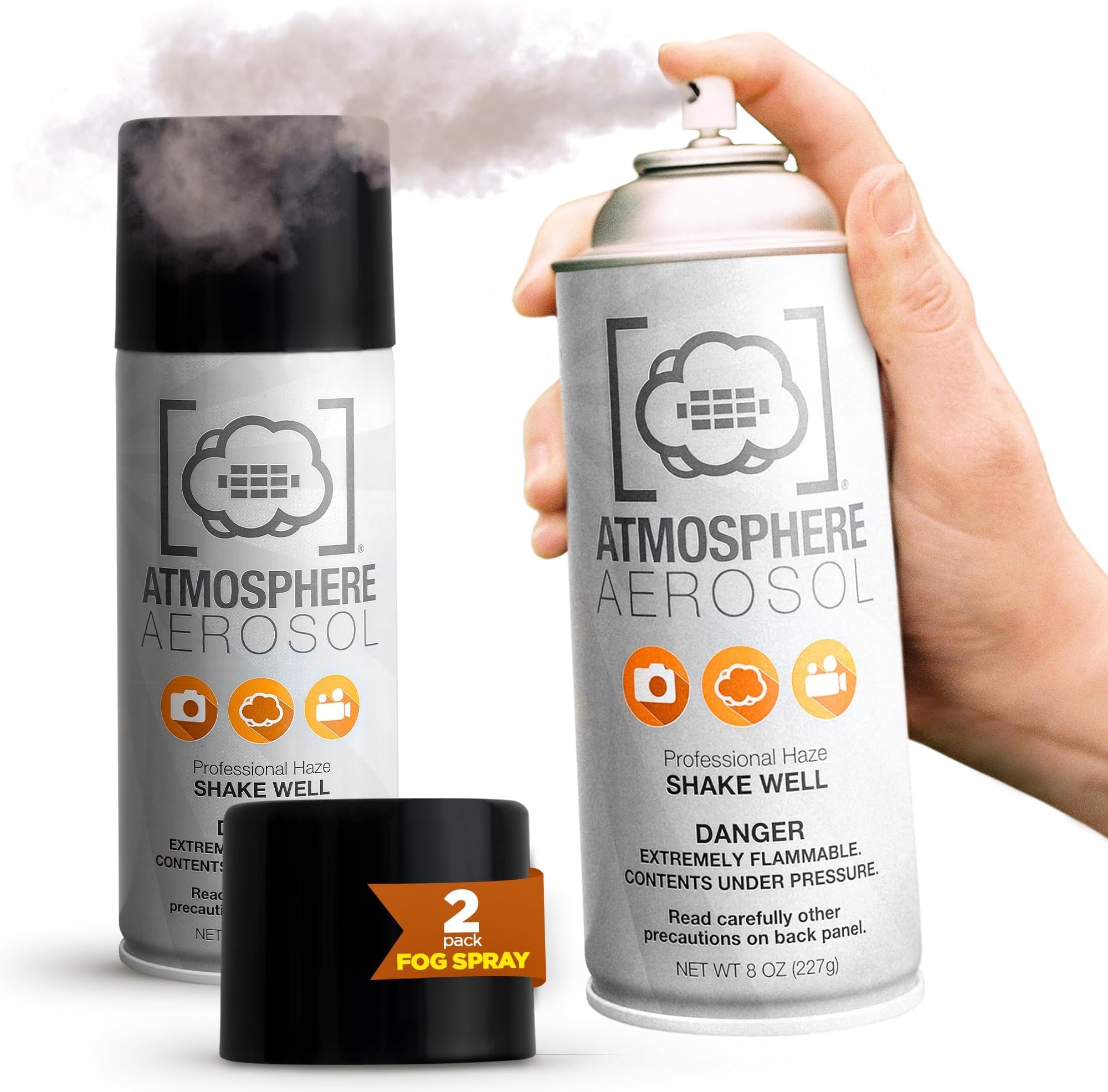 2 Pack Atmosphere Aerosol Haze/Fog Spray for Photography - Safe & Portable Mini Fog Machine Alternative - Smoke and Light Ray Effects Maker for Indoor and Outdoor, No Battery - Made in The USA