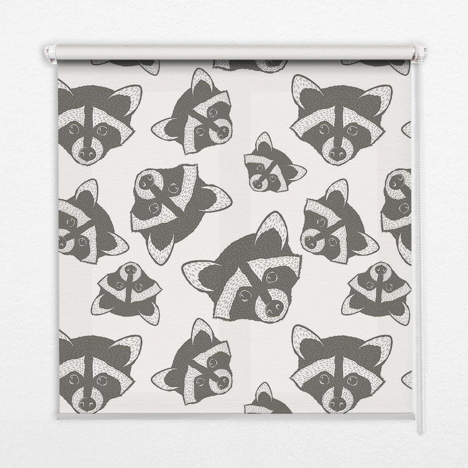 Store enrouleur occultante 60x180 cm sans perçage motif ratons laveurs