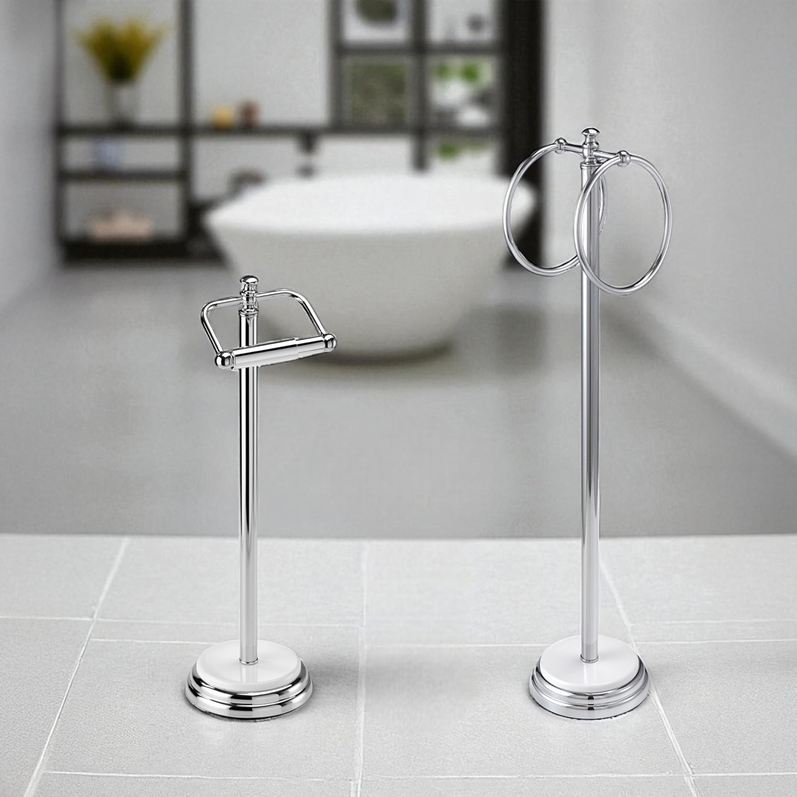 Showerdrape Opera 2 Piece Bathroom Accessory Set Toilet Roll Holder & Towel Ring