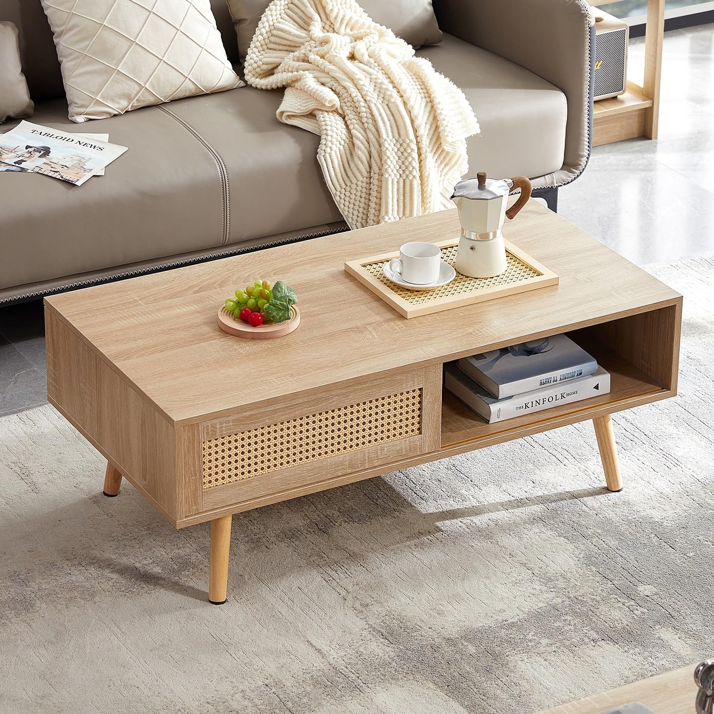 Amazon.com: Vliekcy Rattan Coffee Table, 40.3