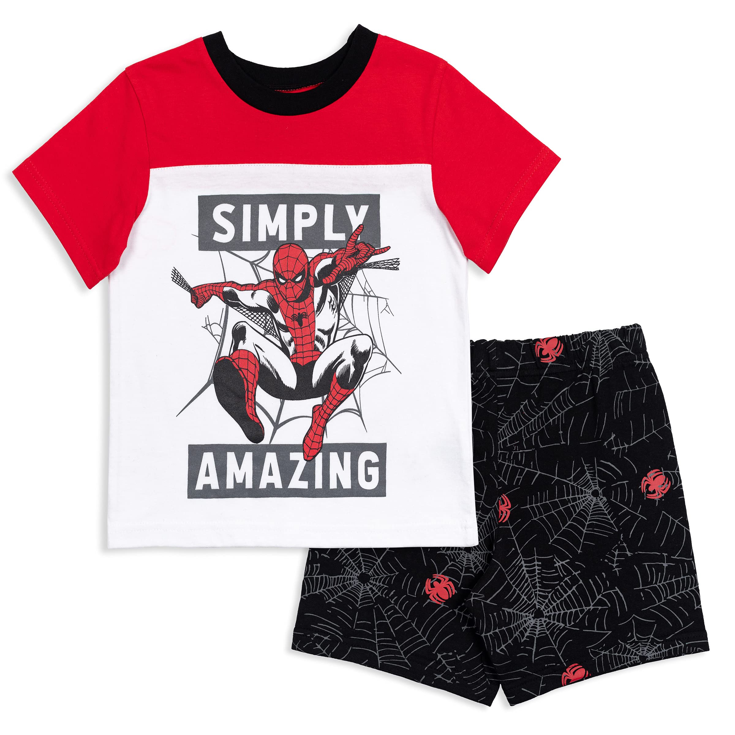 MarvelAvengers Spiderman T-Shirt and French Terry Shorts Set