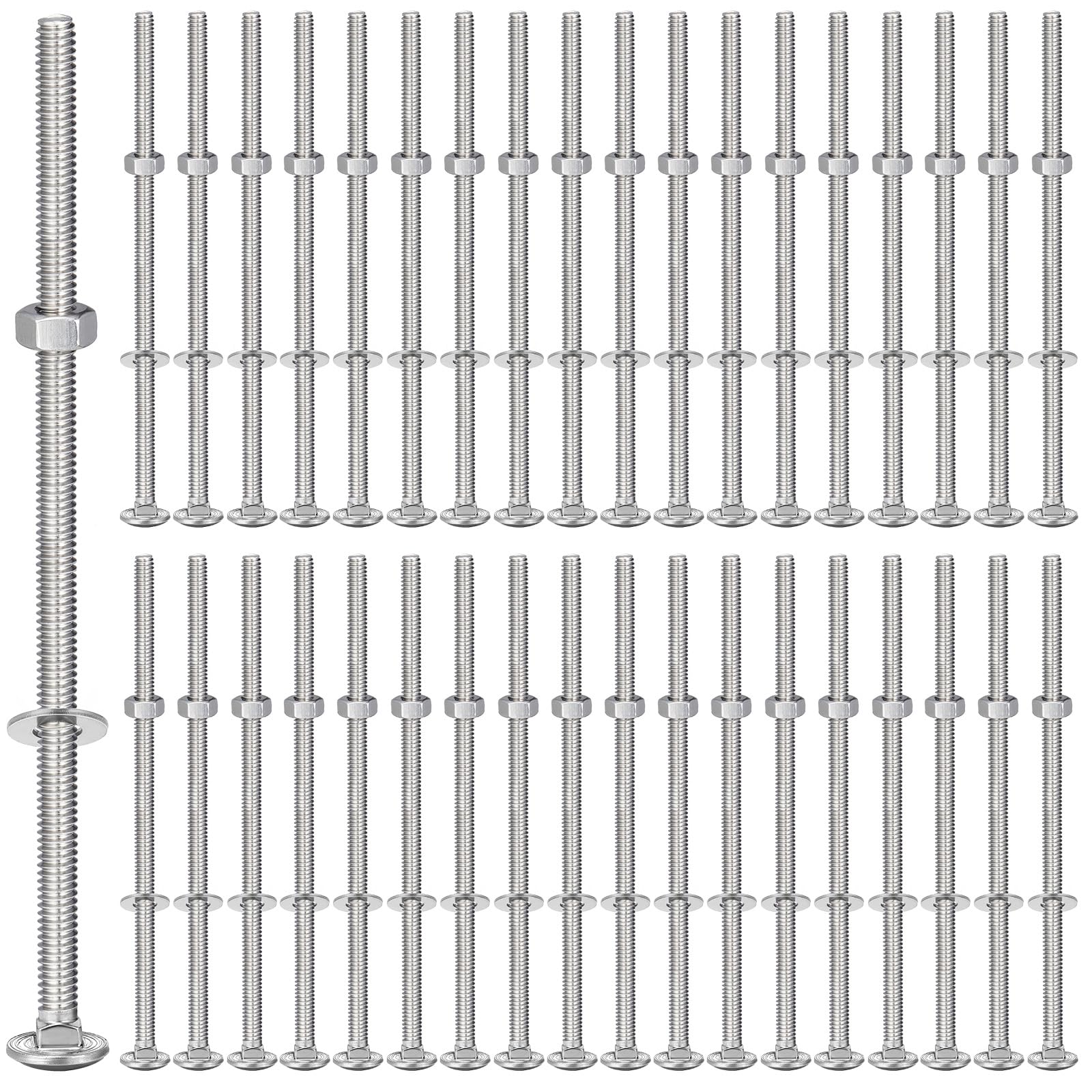 Zonon 25-Piece Stainless Steel Carriage Bolt Kit -13