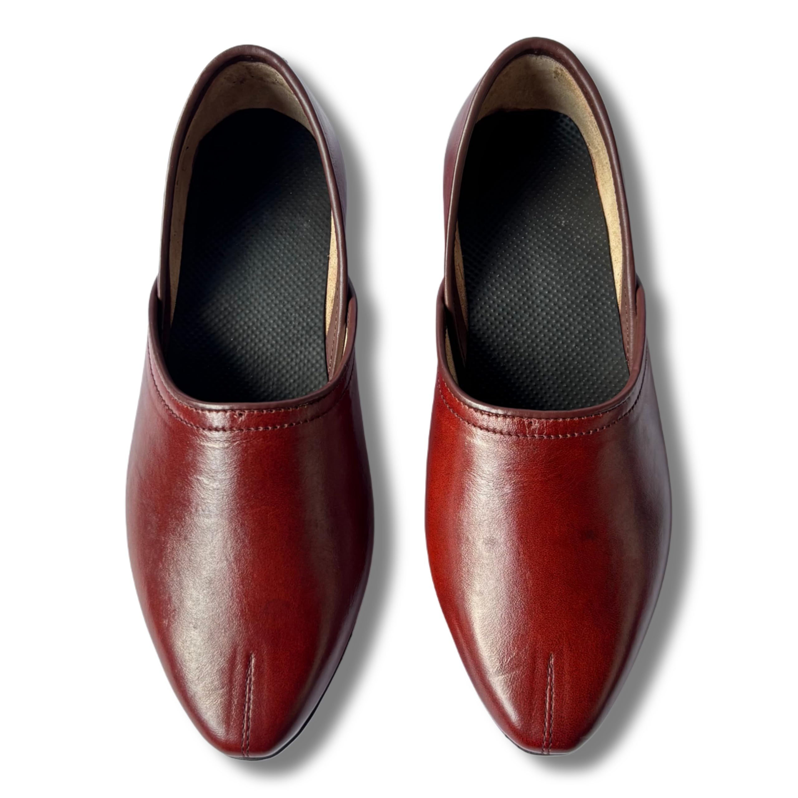 Royal Leather Jutti | Men’s Handmade Pure Leather Ethnic Mule Shoes | Punjabi Jutti Style Slip-On | Comfortable Traditional Wedding Footwear (Brown)-image-20