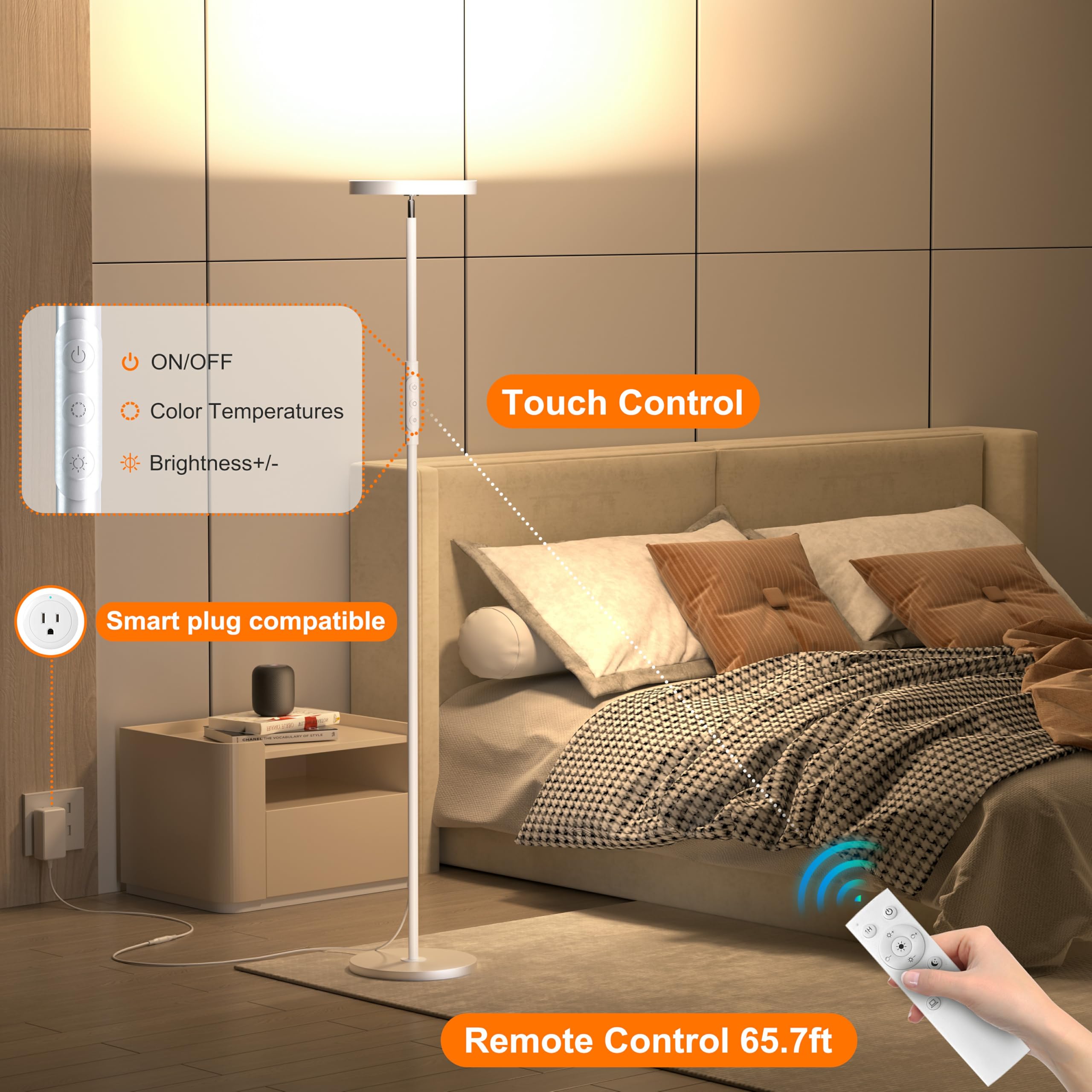 Amazon.co.jp : LEDフロアランプ、3600LM 明るいスタンディングランプ