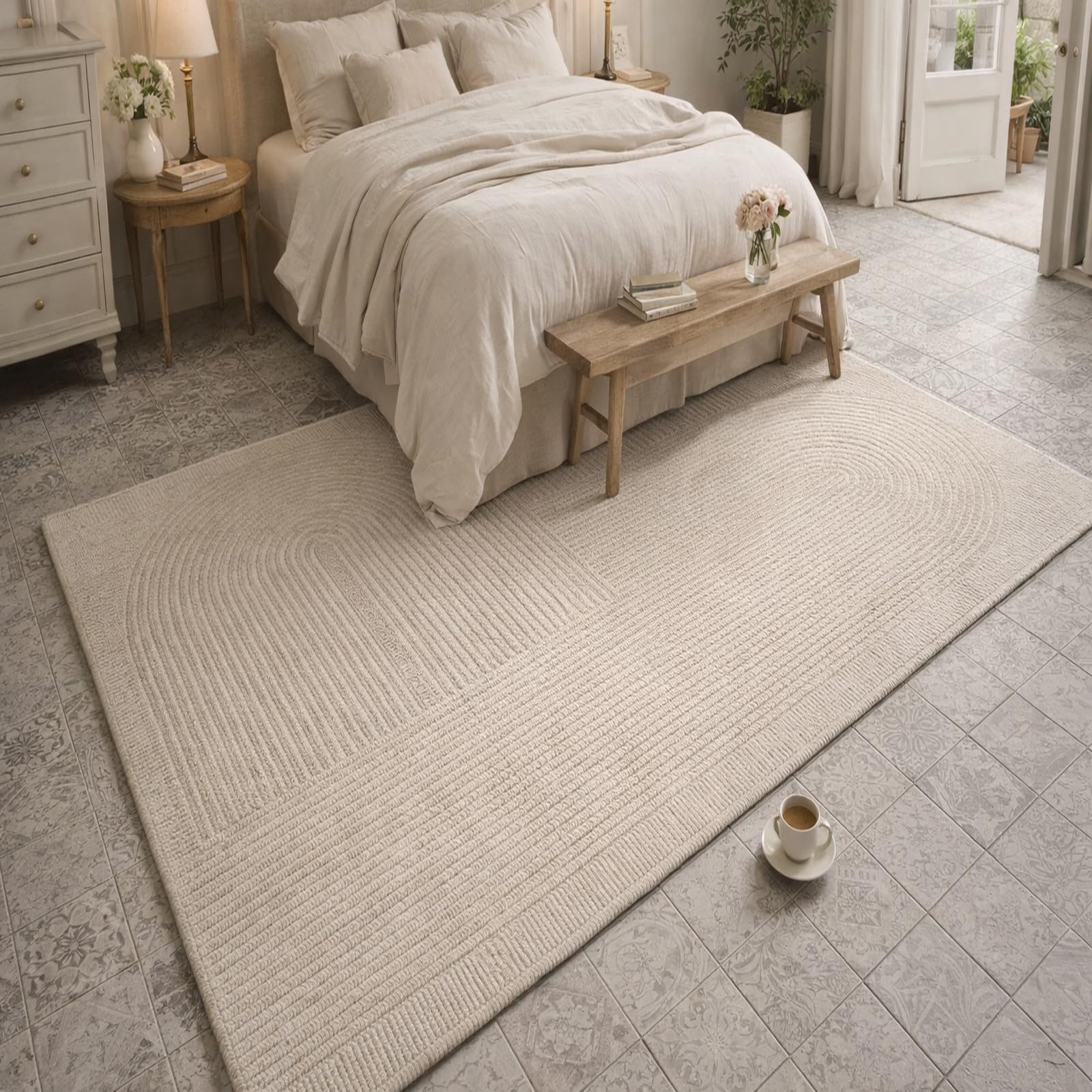 Grand tapis de salon moderne pour isoler le sol et réduire les bruits