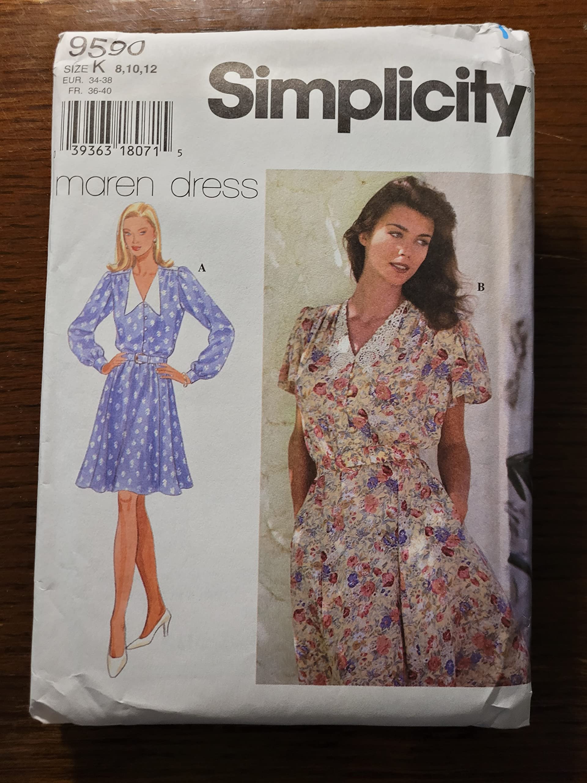 Patron Simplicity 9590 Maren dress couture femme taille 36 38 40