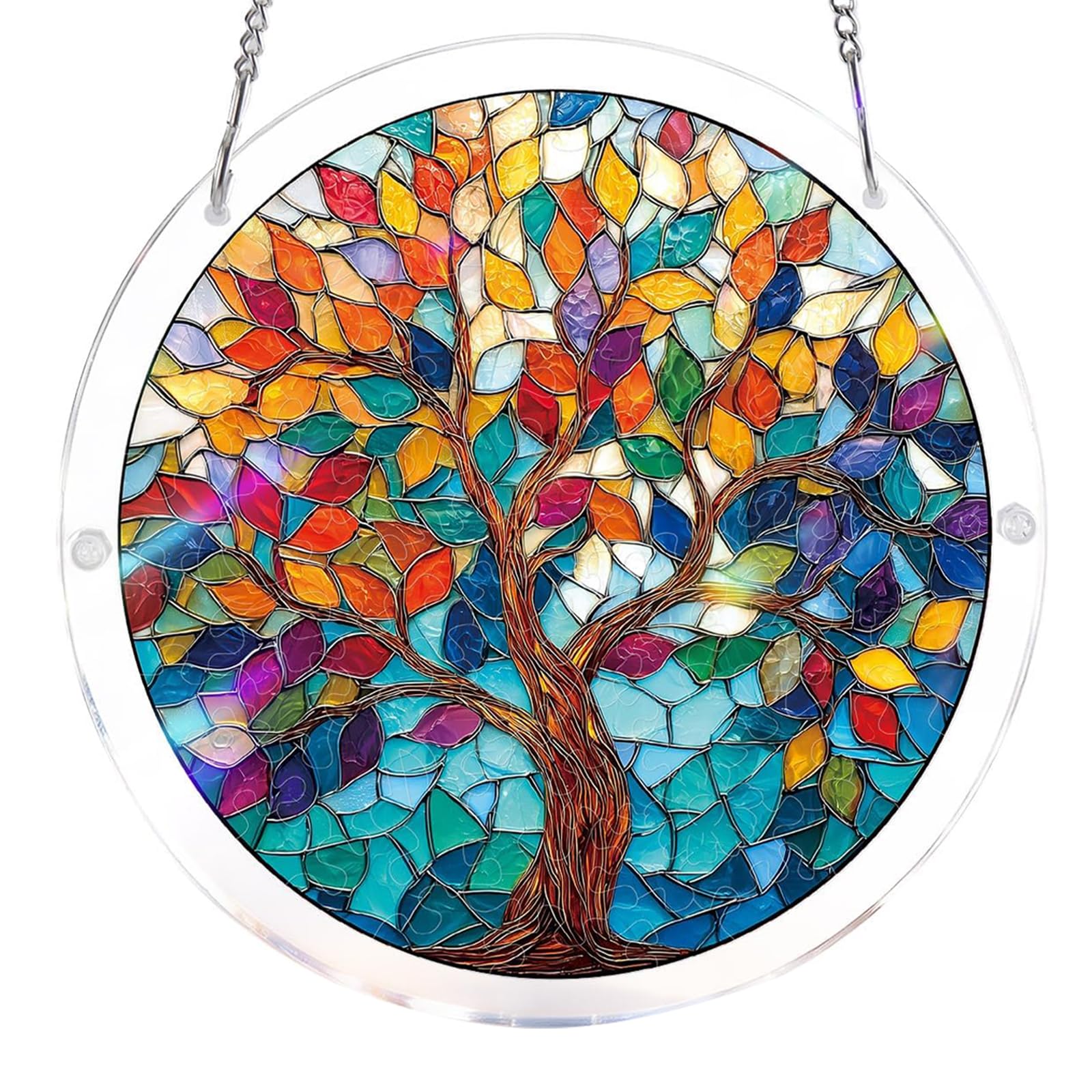 Acrylic Puzzles Suncatcher Window Hanging, Acrylic Jigsaw Puzzle Sun Catchers Moonlit Riverscape Decor Crafts for Living Room Bedroom Summer Balcony Decor