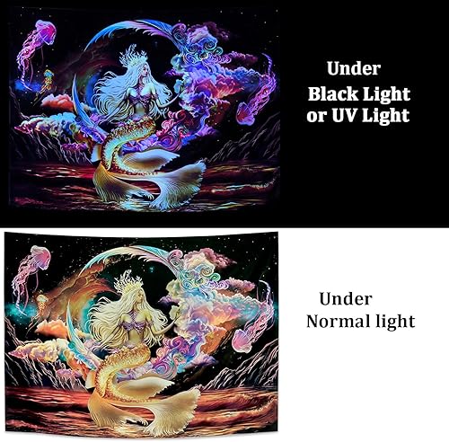 Miniatura 6 de Generleo Tapiz Luna Sirena Blacklight