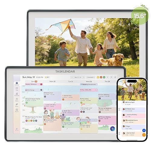 15.6’’ Digital Calendar Frame Wall Touchscreen Electronic Calendar, Smart Family