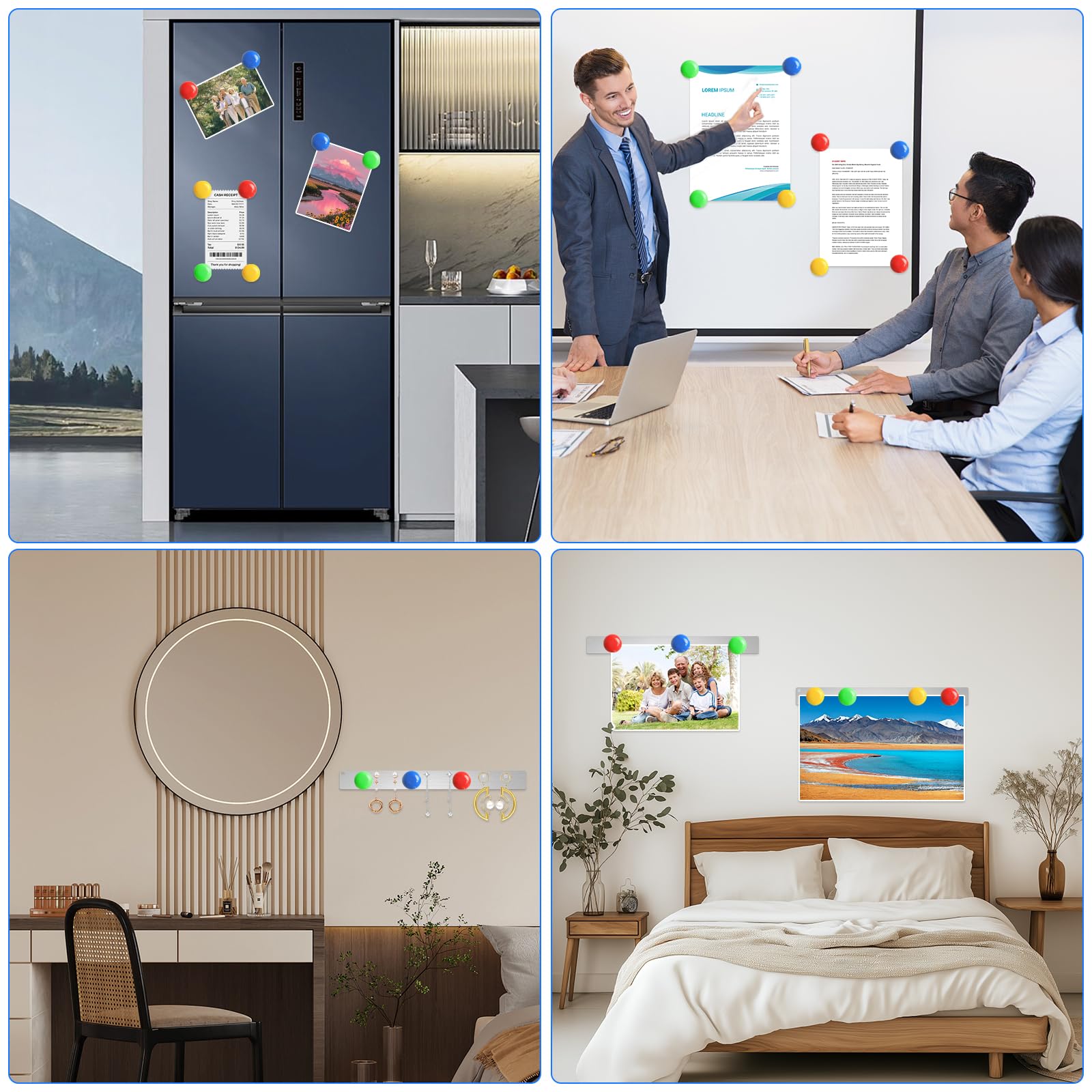 Magnetica pared Autoadhesivo, 6 Piezas Tablero Magnetico, Tablero Magneticode Hierro Inoxidable para Oficinas, Tablones de Anuncios, Paredes de Fotografías, Archivos y Refrigeradores