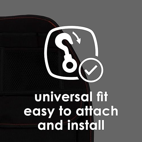 Miniatura 10 de Diono Stow 'n Go Organizador de asiento trasero de automóvil para niños, protector de asiento trasero de colchoneta de patada, con 7 bolsillos de