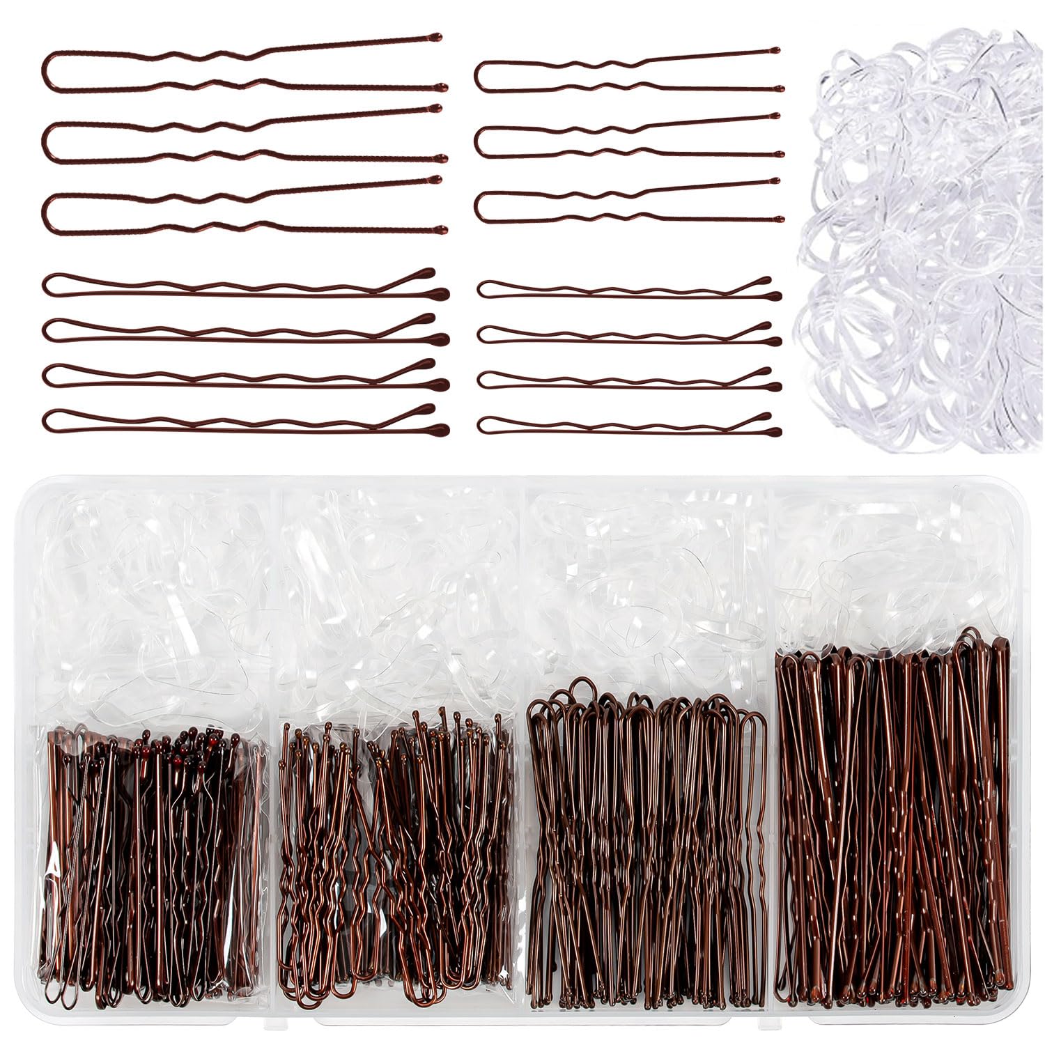 Haarnadeln Set Braun – 16 Stück, 8,5 Cm & 6 Cm, Metall, Für Dicke Haare & Frisuren