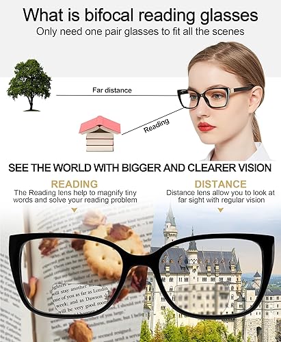 Miniatura 9 de OCCI CHIARI Lentes de lectura bifocales para mujer con bloqueo de luz azul 1.0, 1.5, 2.0, 2.5, 3.0, 3.5