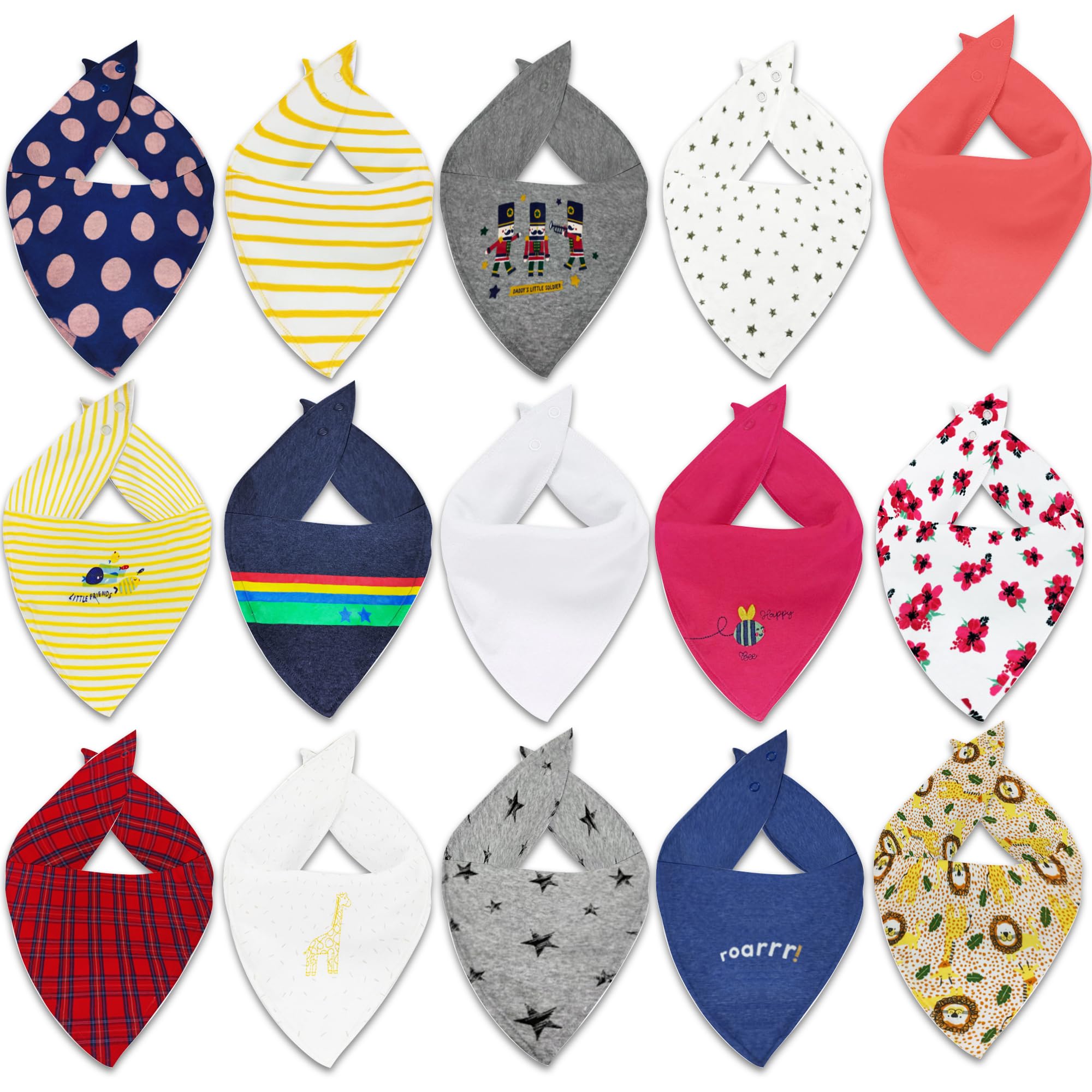 Pepperika 100% Soft Cotton Bandana Bibs For Baby For 6 to 12 Months For Feeding & Weaning Babies Adjustable Size Apron Drool Bibs For Baby Boys, Girls, New Born and Infant (PACK OF ANY 6)-image-18