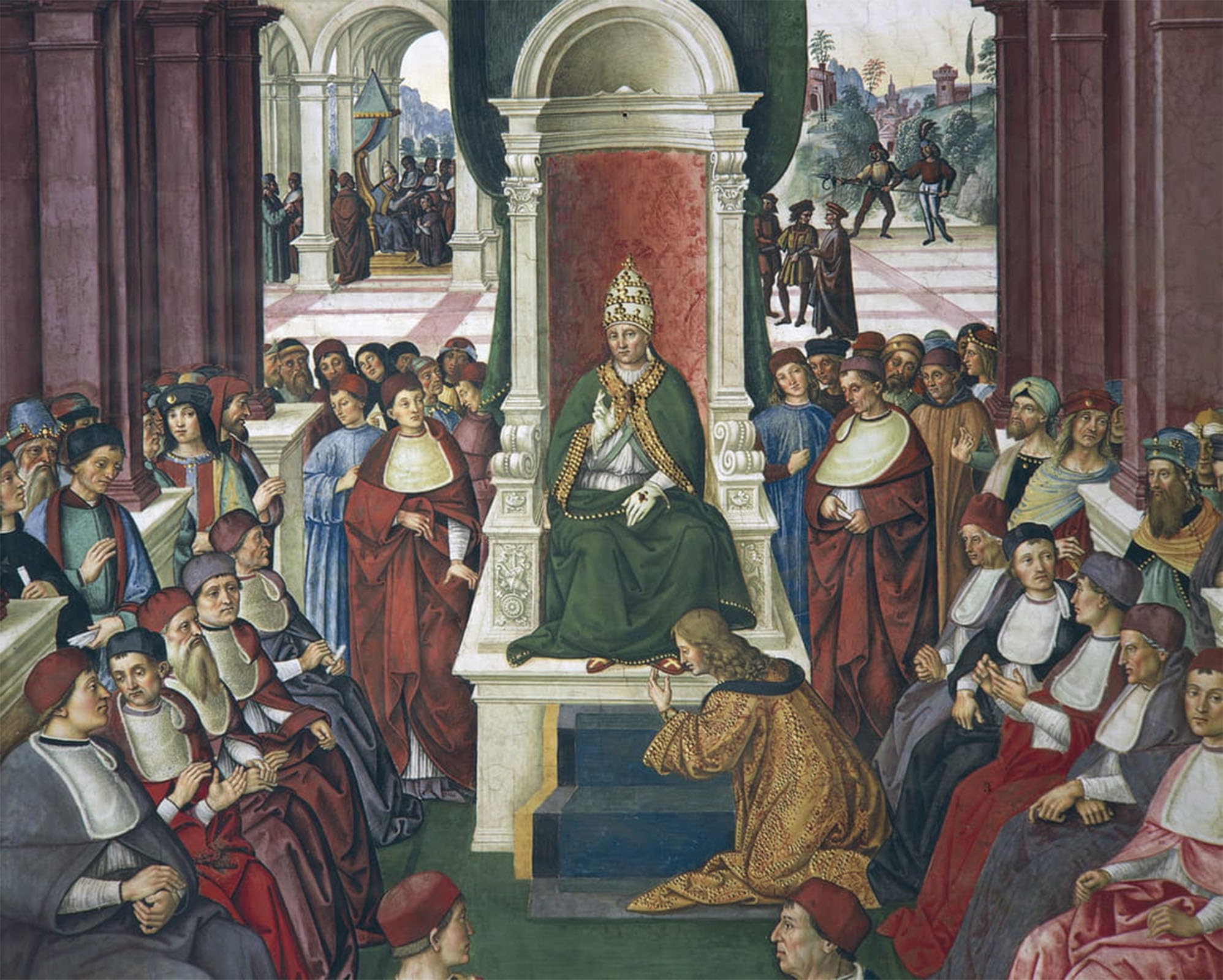 ARTXLXXBN Famous Print Painting Colorful Art Print Italy Athedral Piccolomini Library by Bernardino Di Betto Pinturicchio Canvas Art Decorations for Home Decor 60x90cm