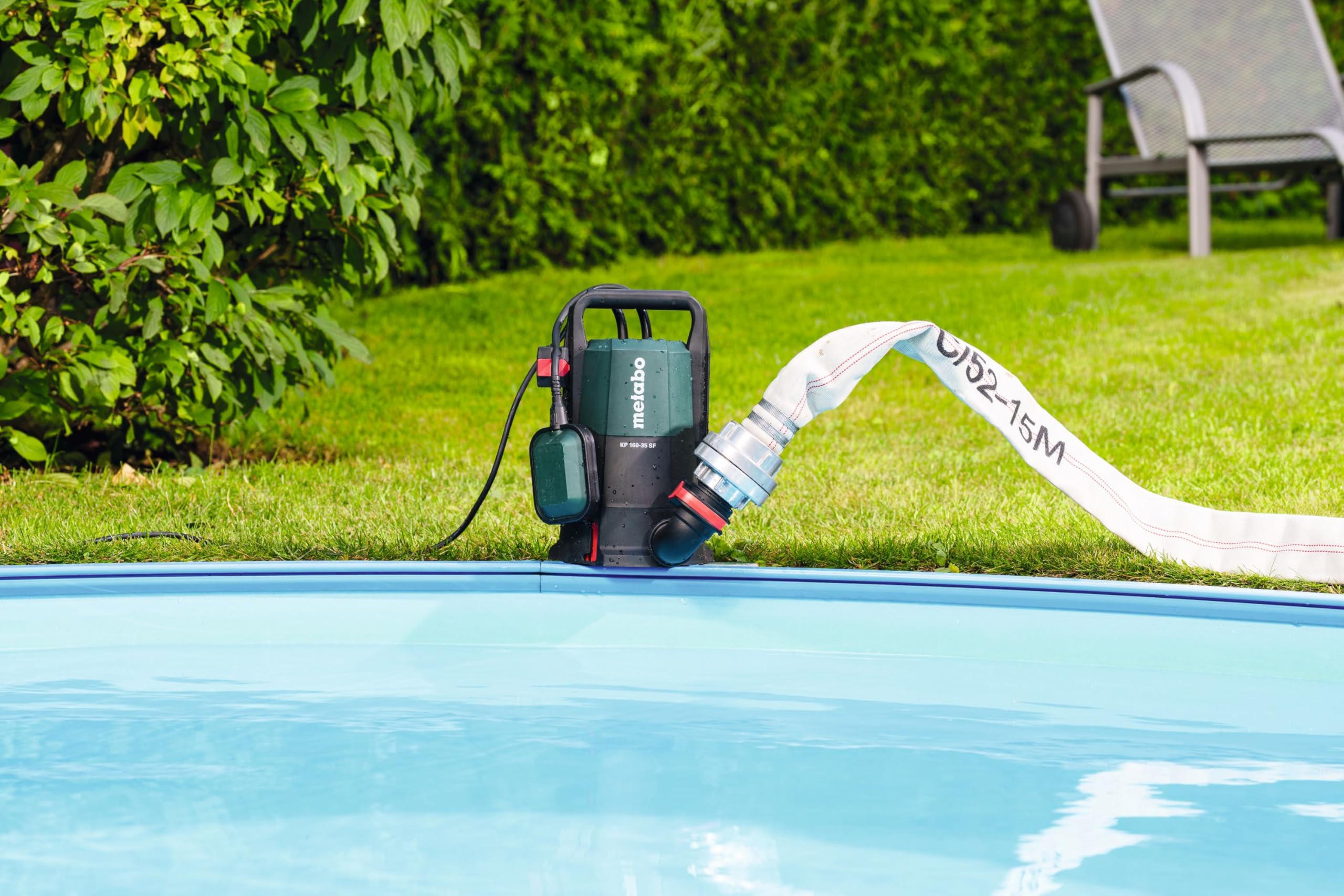 metabo Kombi‑Tauchpumpe KP 160‑35 SF - 500 W, 16.000 l/h, flachabsaugend bis 1 mm, Partikel bis 35 mm - Für Klar‑ & Schmutzwasser, Schwimmerschalter, Quick‑Anschluss, robustes Kunststoffgehäuse
