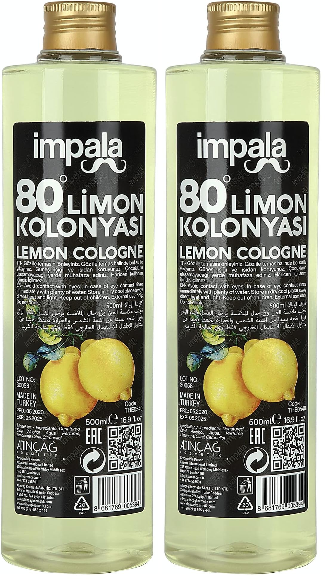 IMPALA Kolonya 500 ml (2 paketi)