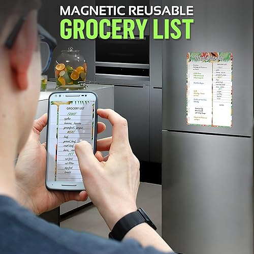 Miniatura 5 de Planificador magnético de comidas para refrigerador A4-8.5 x 12 pulgadas, imán de menú semanal para nevera, tablero de menú para cocina, tablero de